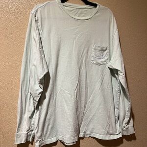 Vineyard Vines Long-Sleeve Pocket Tee in Mint Green size large